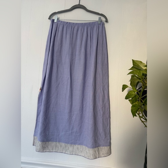Vintage K.D. Spring Linen Skirt Purple Lavender Light Fairy Cottage Whimsical L - Picture 5 of 5